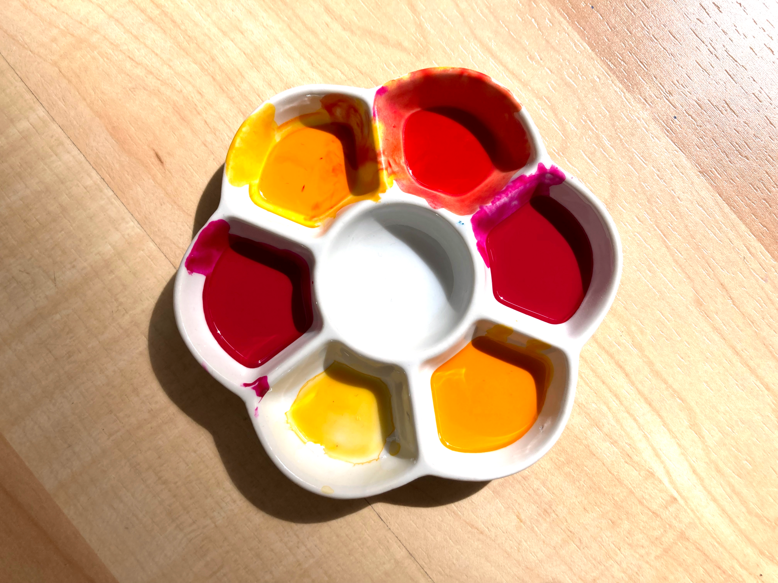 Farbpalette mit warmen Farbtönen